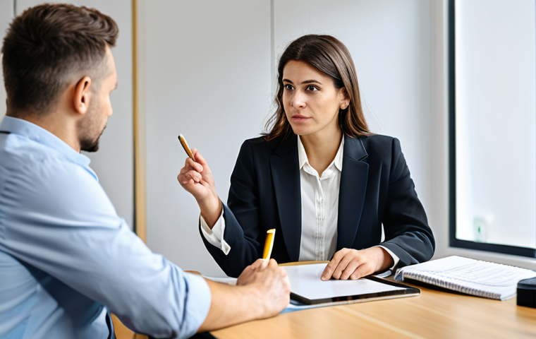A professional self-learning coach, a woman, in a modest business blazer and blouse, sits opposite a male client, in a professional shirt, at a modern, clean desk in a brightly lit coaching office. The coach is gently gesturing towards a structured study plan displayed on a tablet, while the client attentively listens and takes notes. The scene conveys focus and collaboration. Professional photography, high-resolution, natural lighting, perfect anatomy, correct proportions, natural pose, well-formed hands, proper finger count, natural body proportions, safe for work, appropriate content, fully clothed, professional.